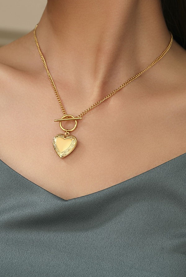Heart Toggle Locket Necklace