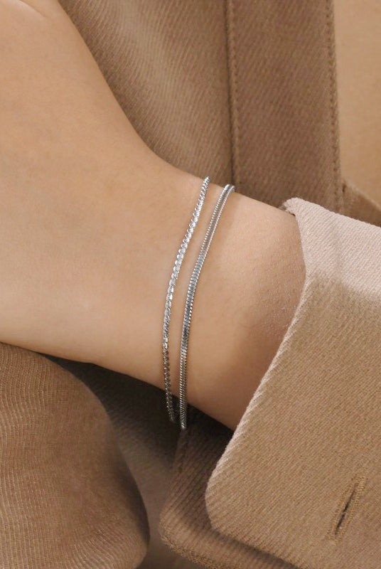 18k Stainless Steel Tarnish Free Layered Bracelet