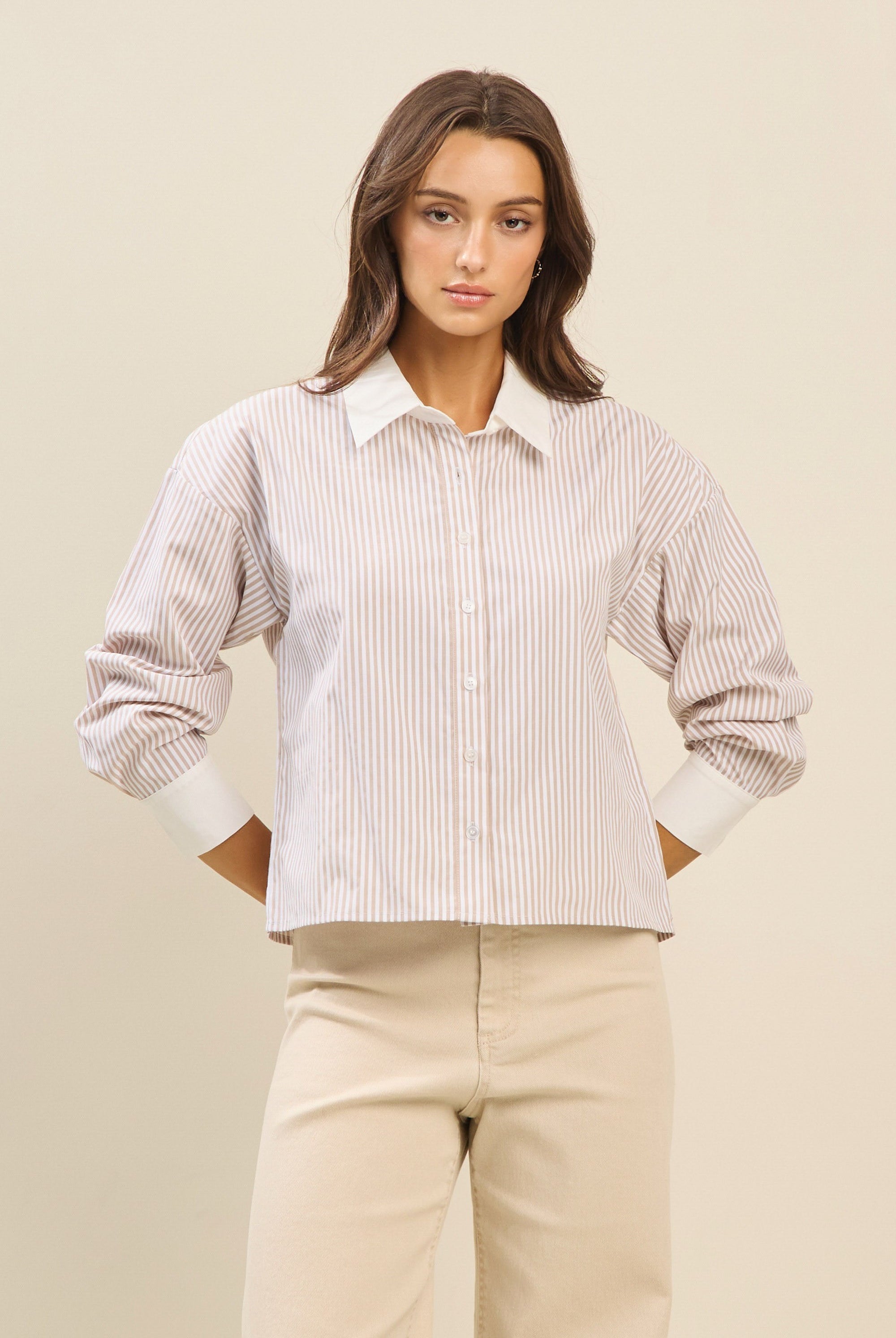 Cotton Colorblock Striped Meet and Greet Top