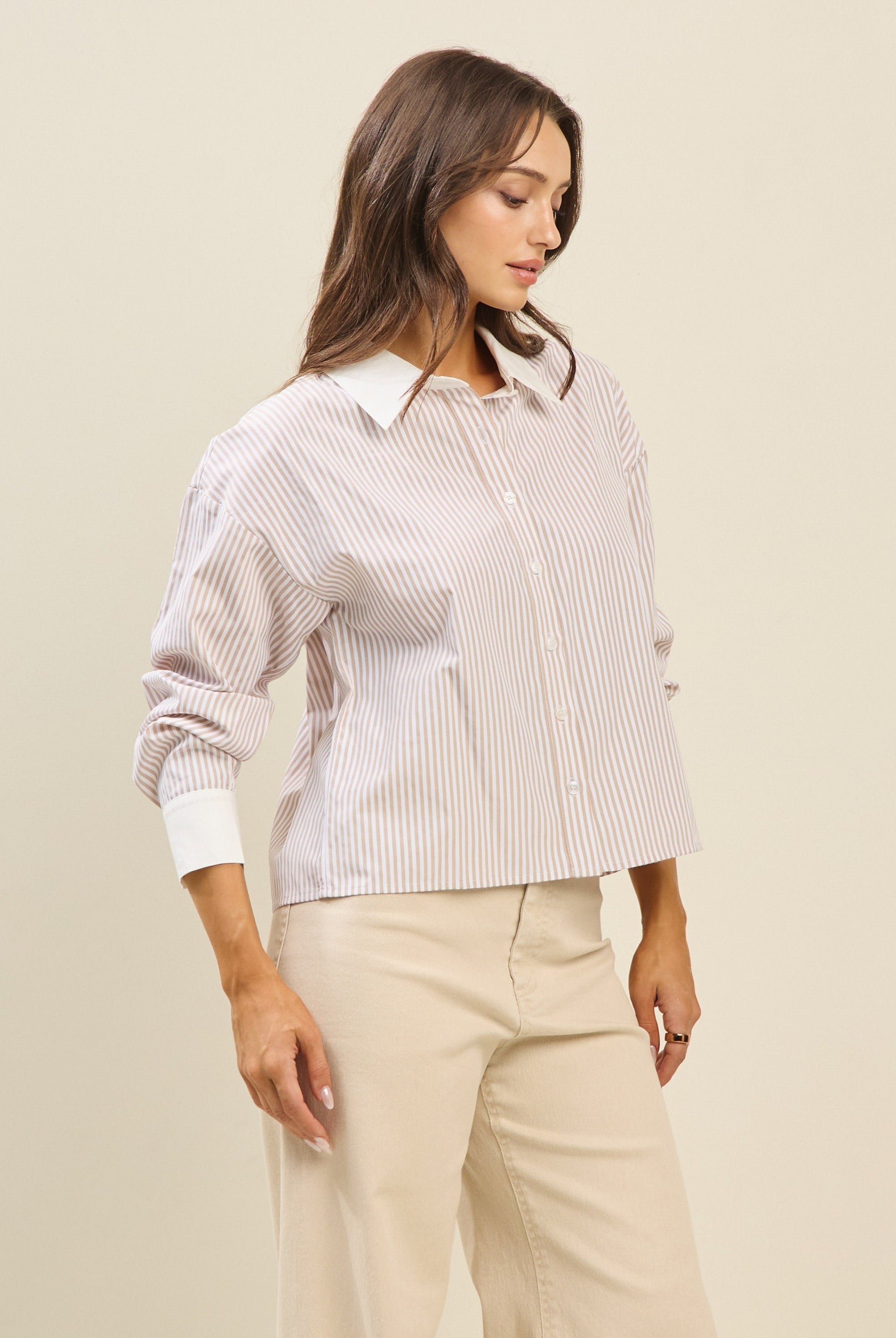 Cotton Colorblock Striped Meet and Greet Top