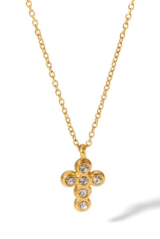 Rhinestone Cross Pendant Neckalce