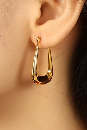 Bubble Triangular Hoop Earrings