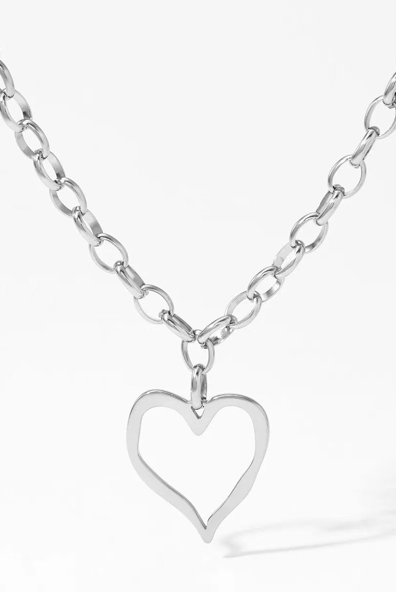 Sketched Heart Statement Necklace