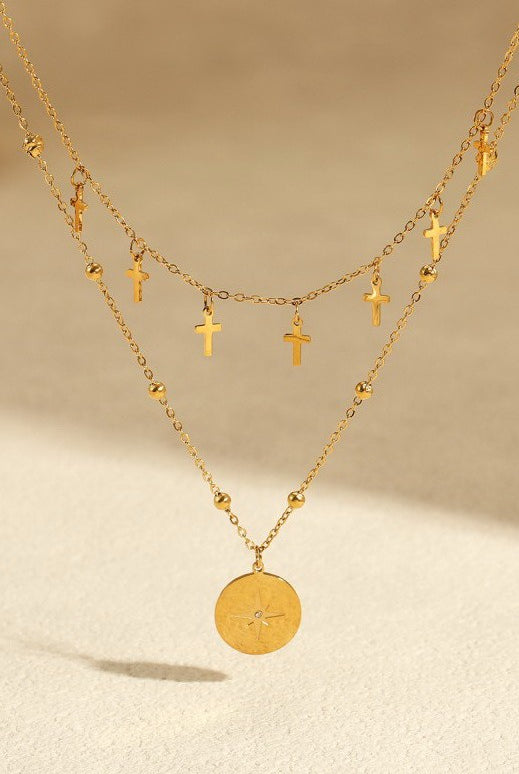 Layered Cross Necklace