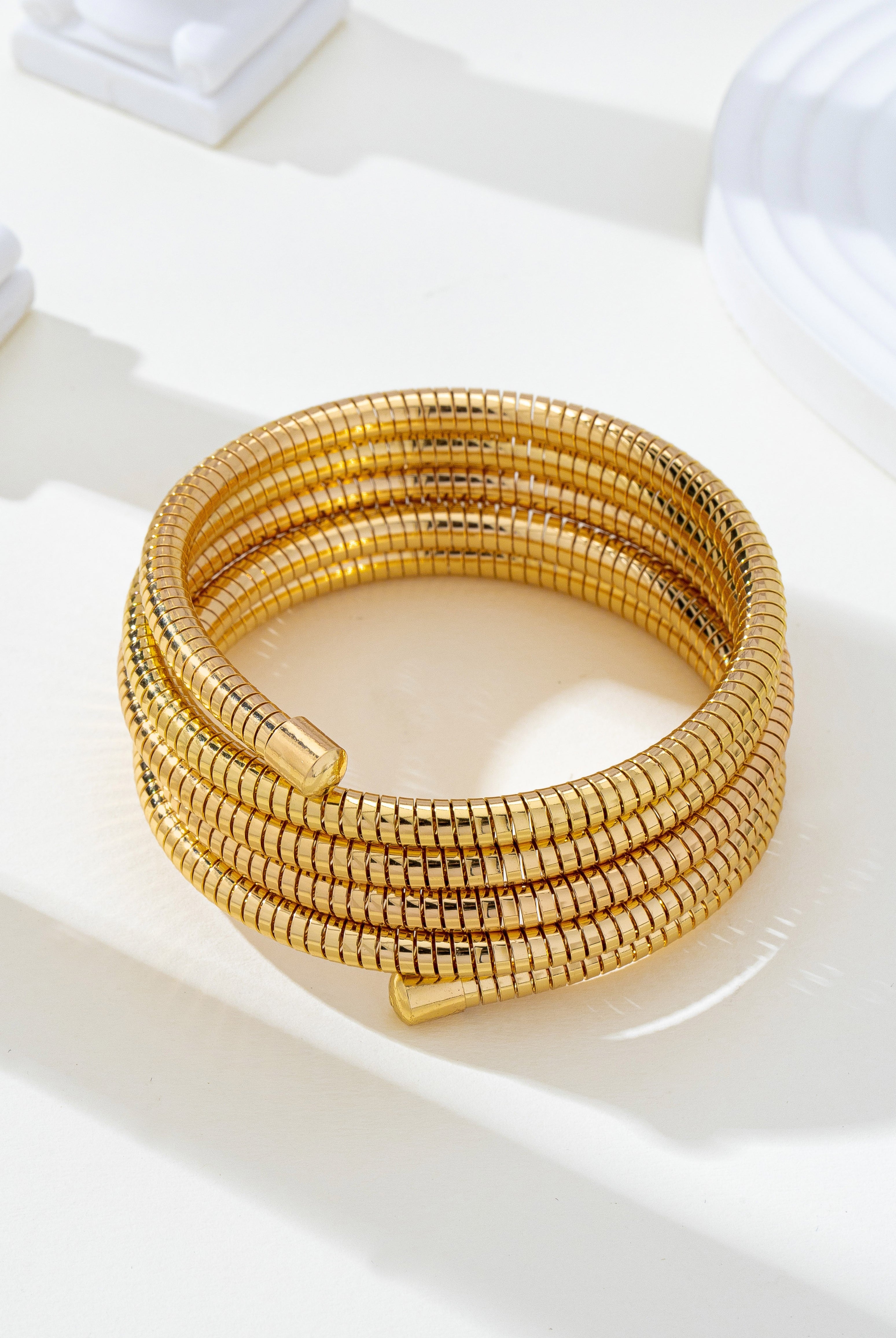 Flexible Coil Snake Chain 4 Row Bracelet