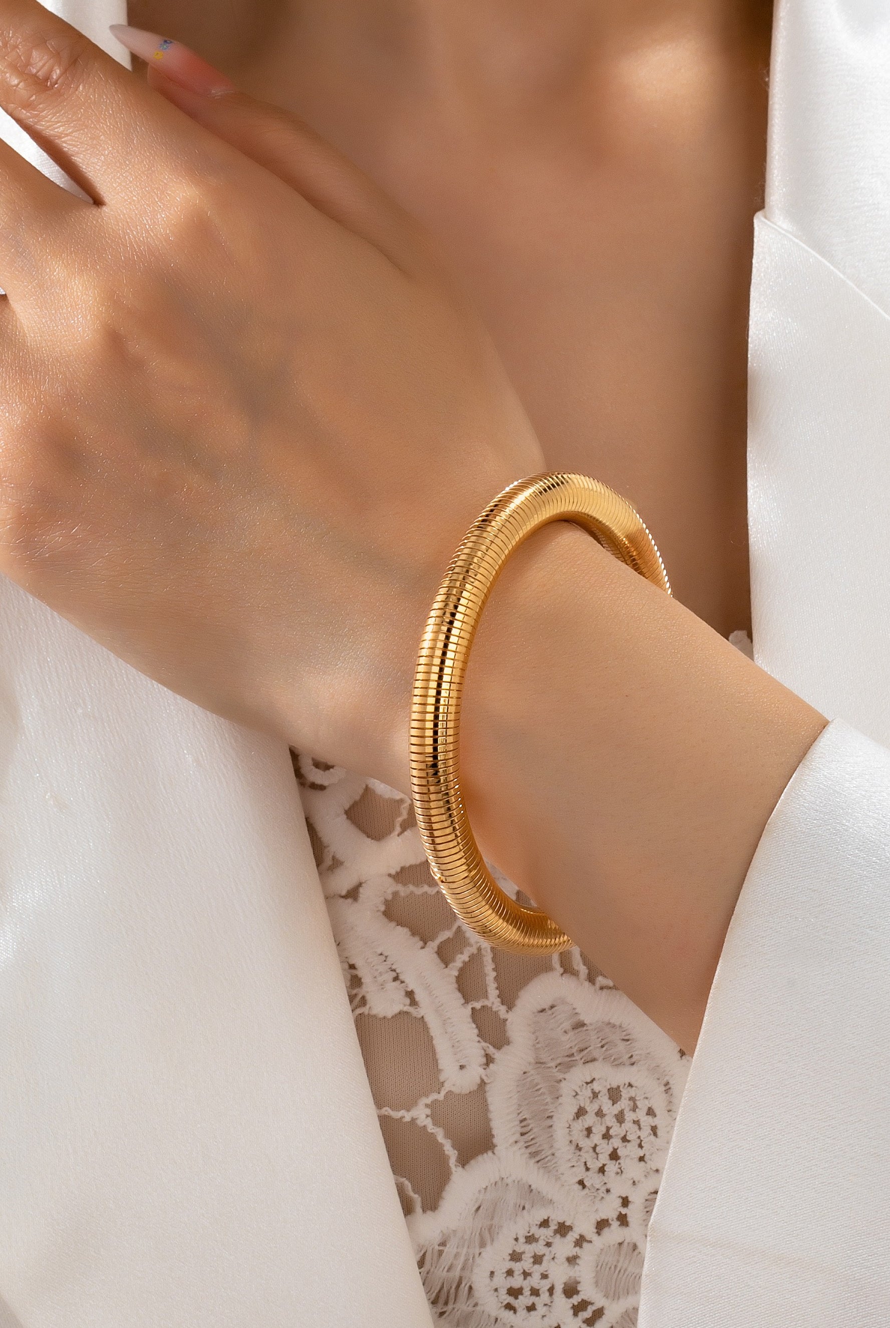 Gold-tone Flexible Coil Bangle