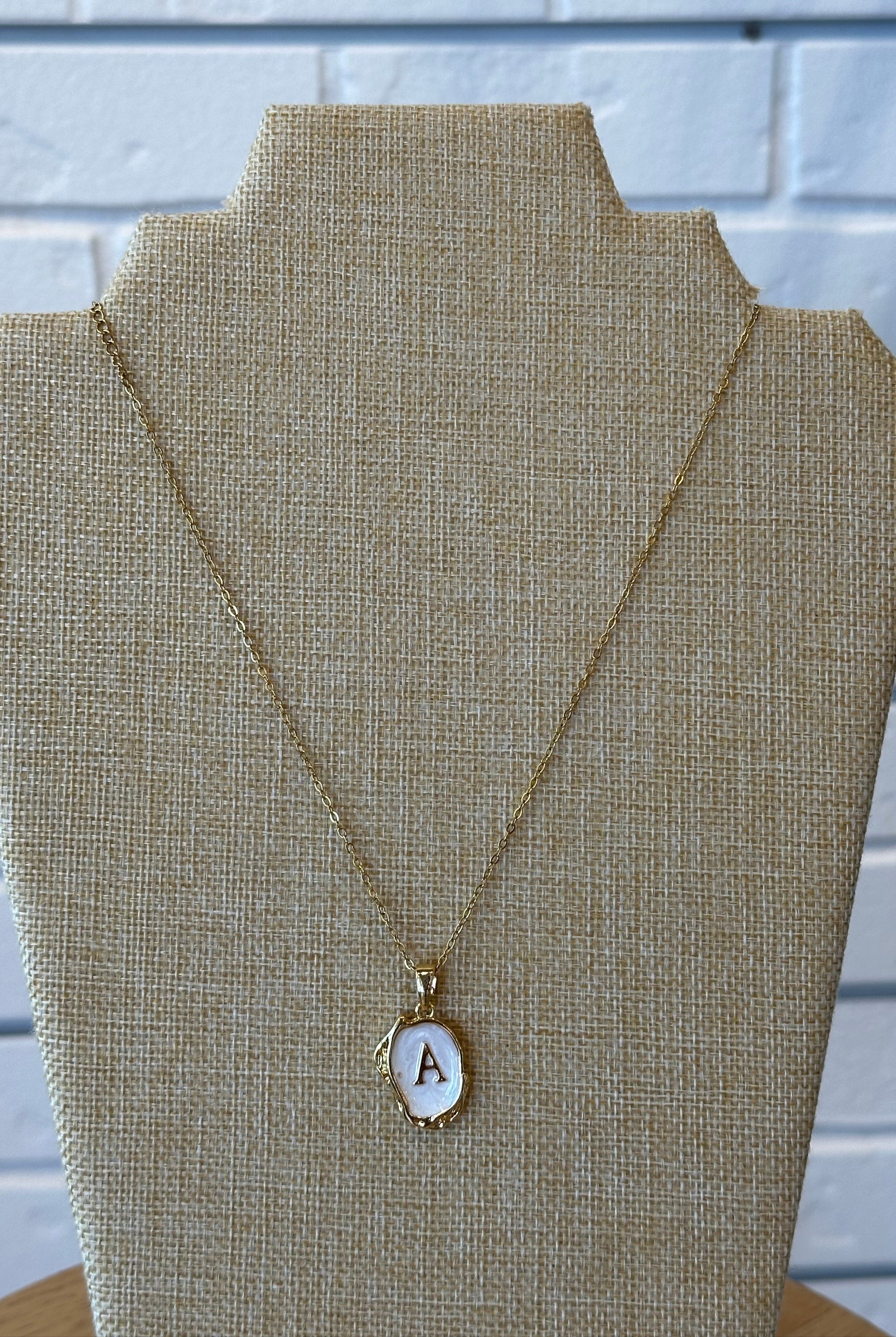 Mother of Pearl 18K Gold Plated Initial Necklaces