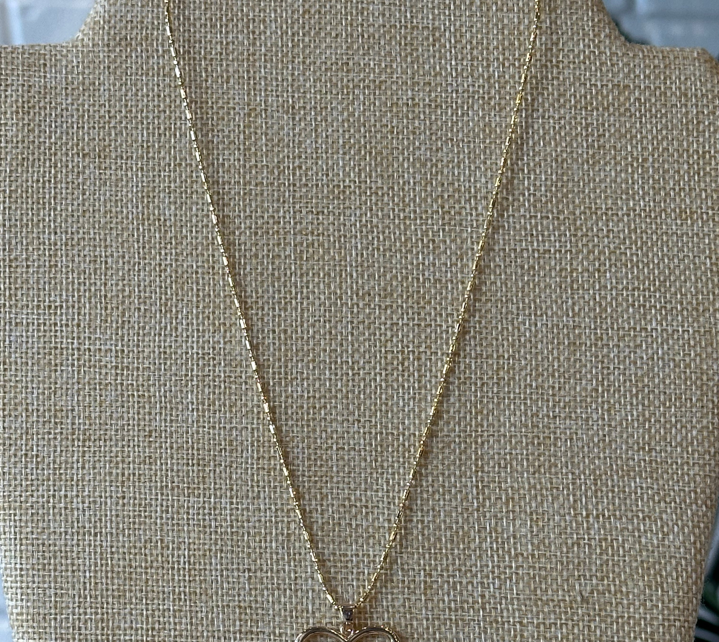 Open Heart Pendant on 18K Gold Chain