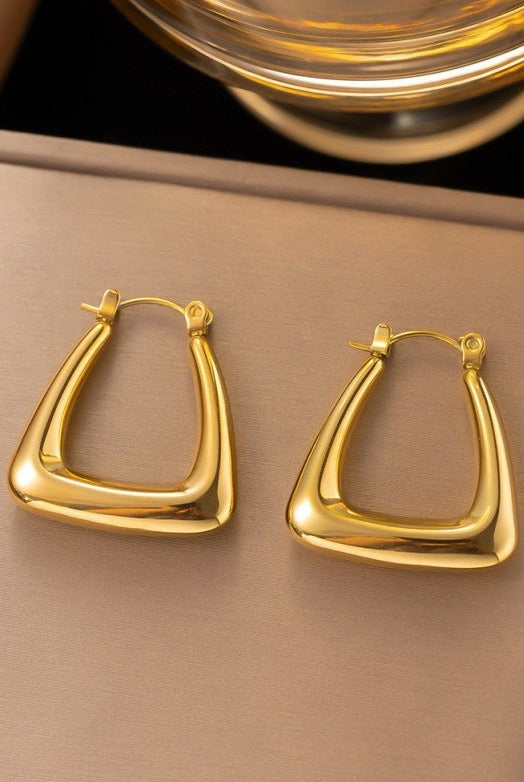 Bubble Triangular Hoop Earrings
