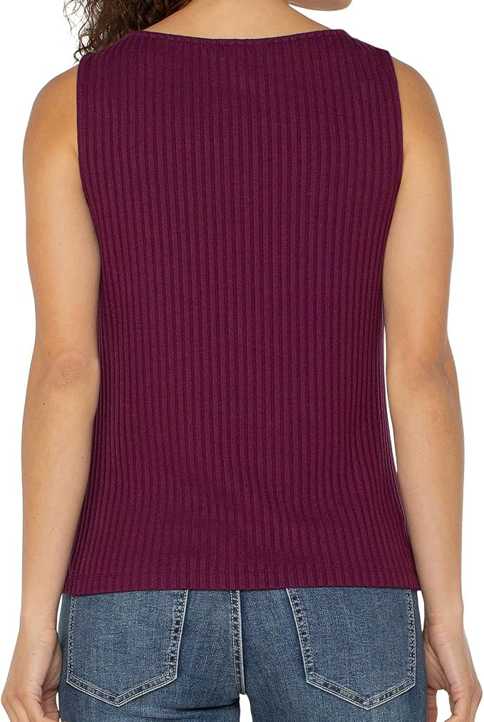 Liverpool Sleeveless Boat Neck Knit Top