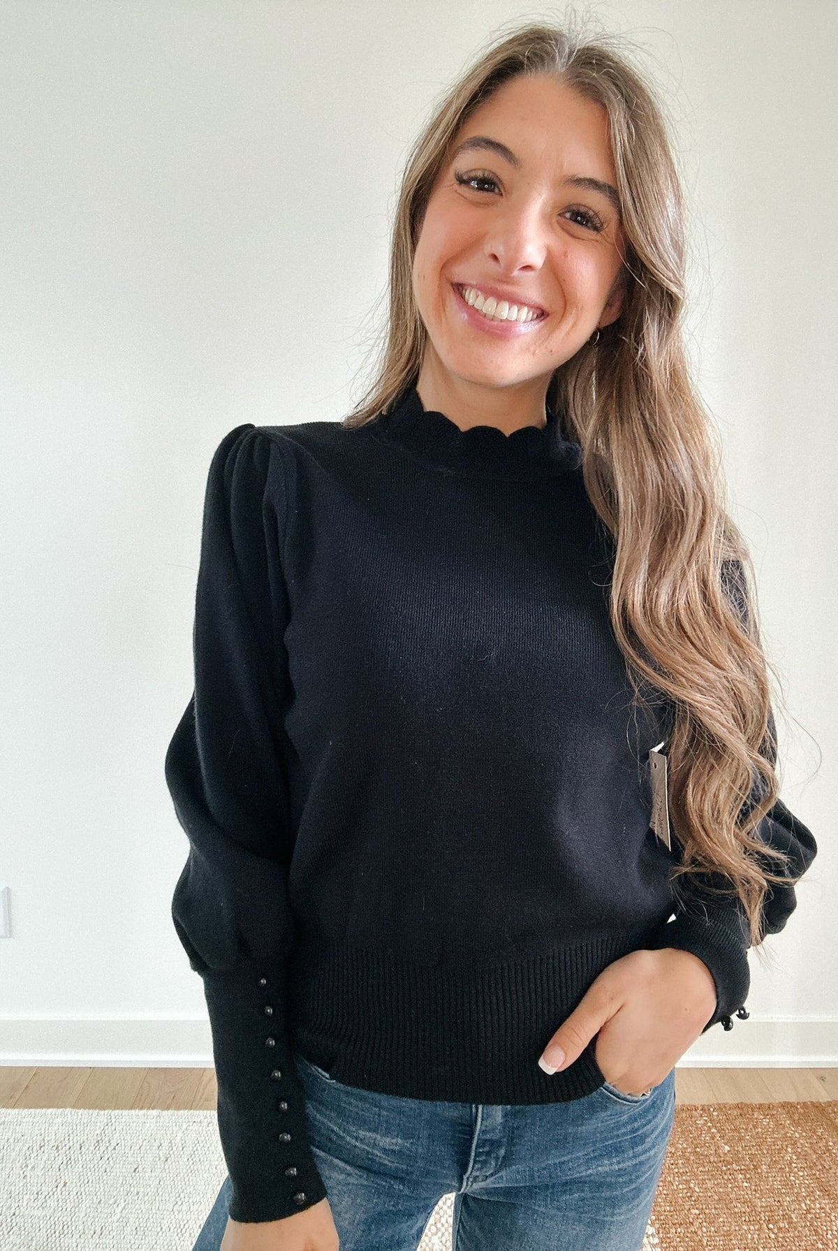 **FINAL SALE** Mac and Me Scallop Neck Sweater