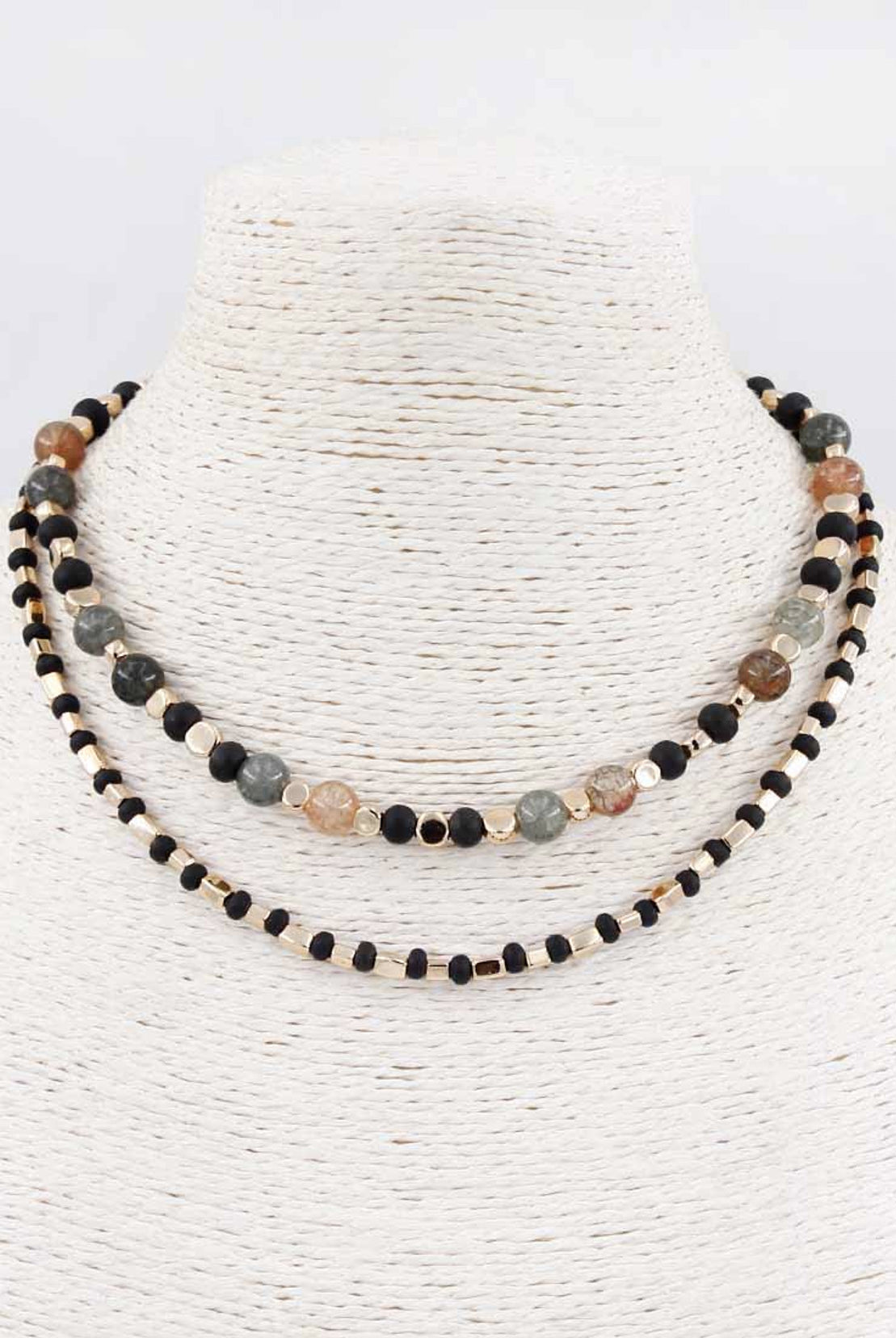 Double Layered Beaded Necklace