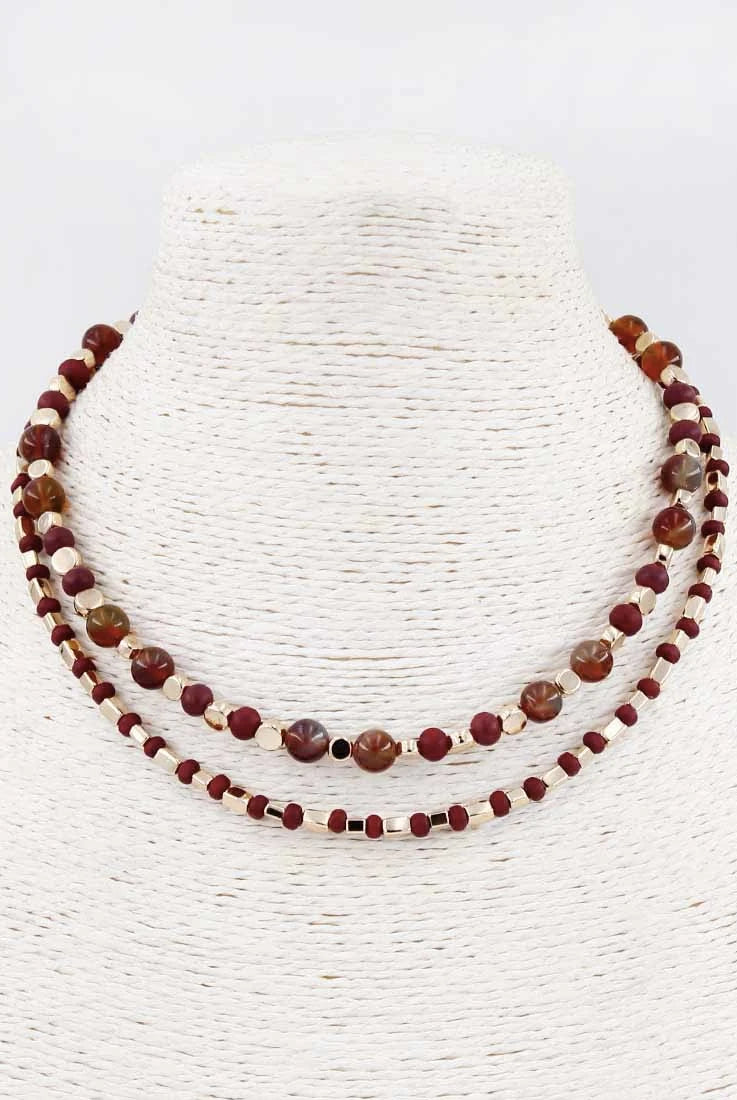 Double Layered Beaded Necklace