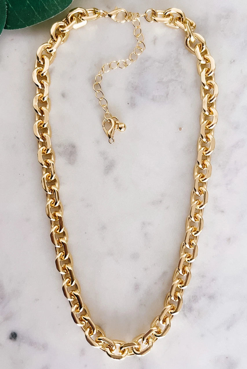 Chunky Chain Link Necklace with Extendable Chain