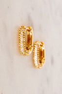 Pave Oval Hoop Earrings