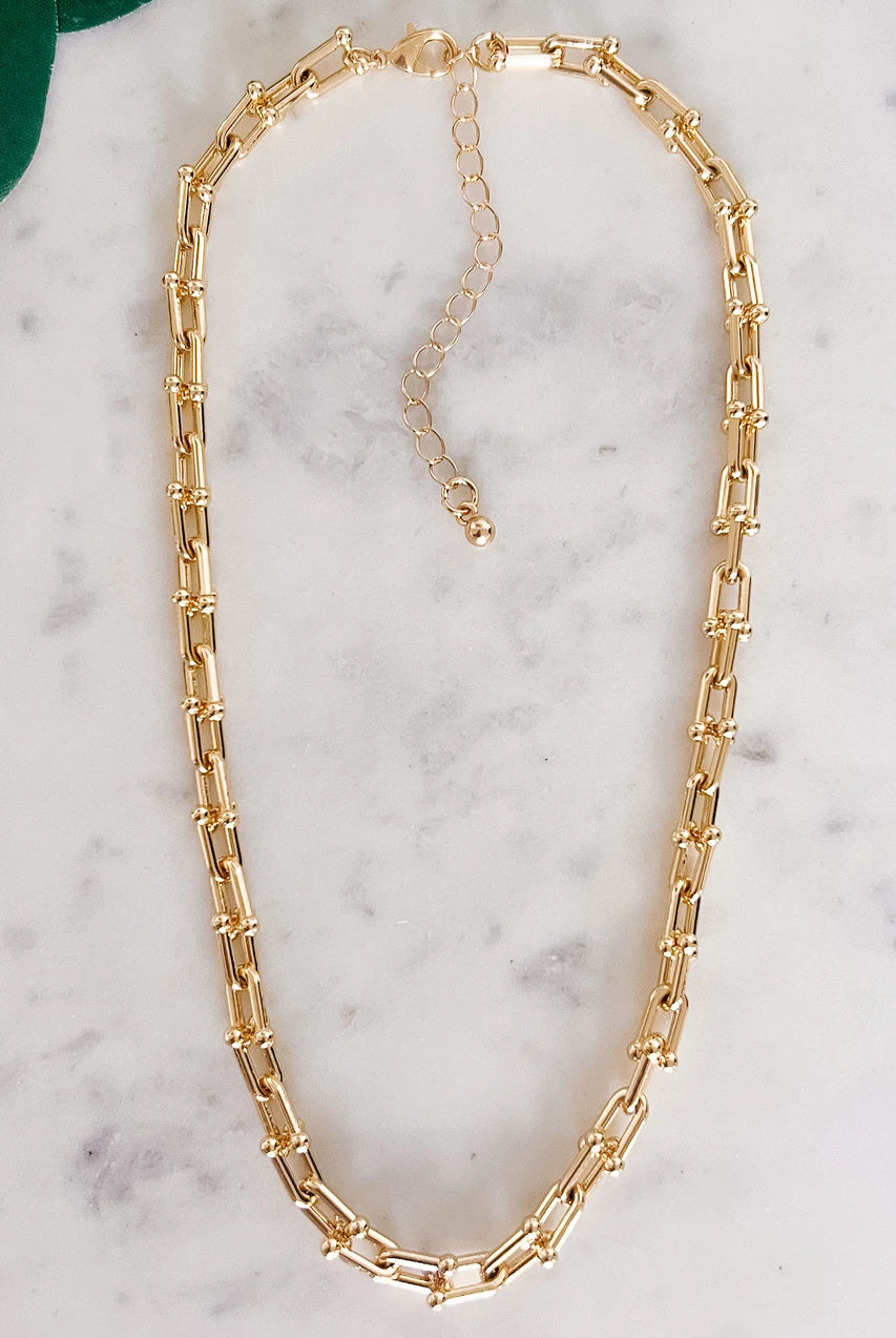 15" U Link Chain Necklace with Extender