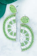 Beaded Lime Slice Earrings