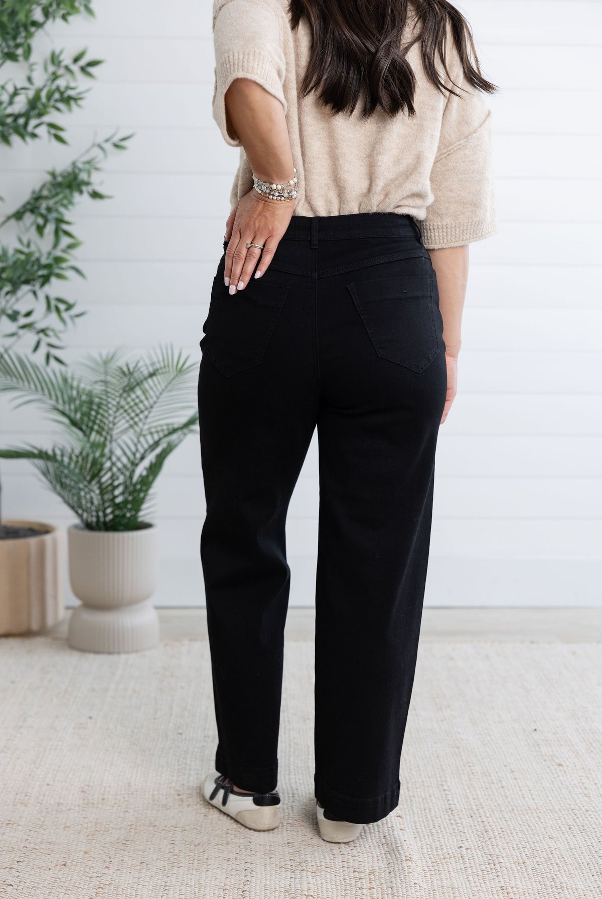 MB Audrey Button Fly Wide Leg Crop Jean