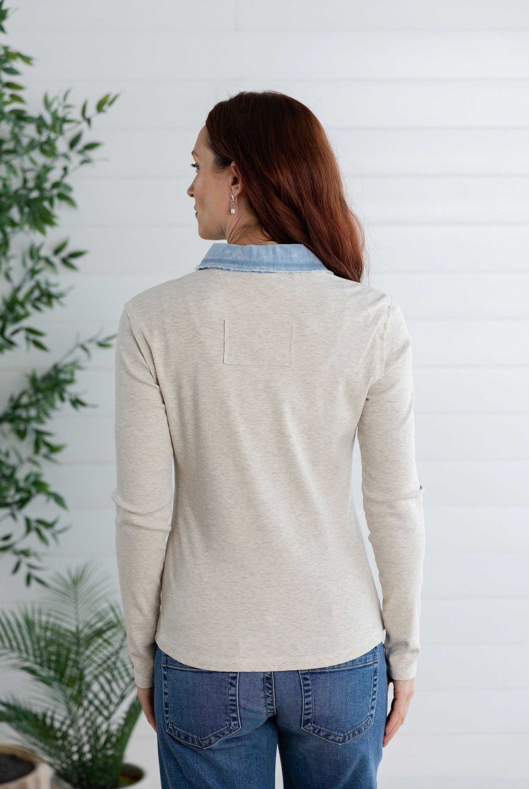 Washed Ribbed Thermal Button Down Top