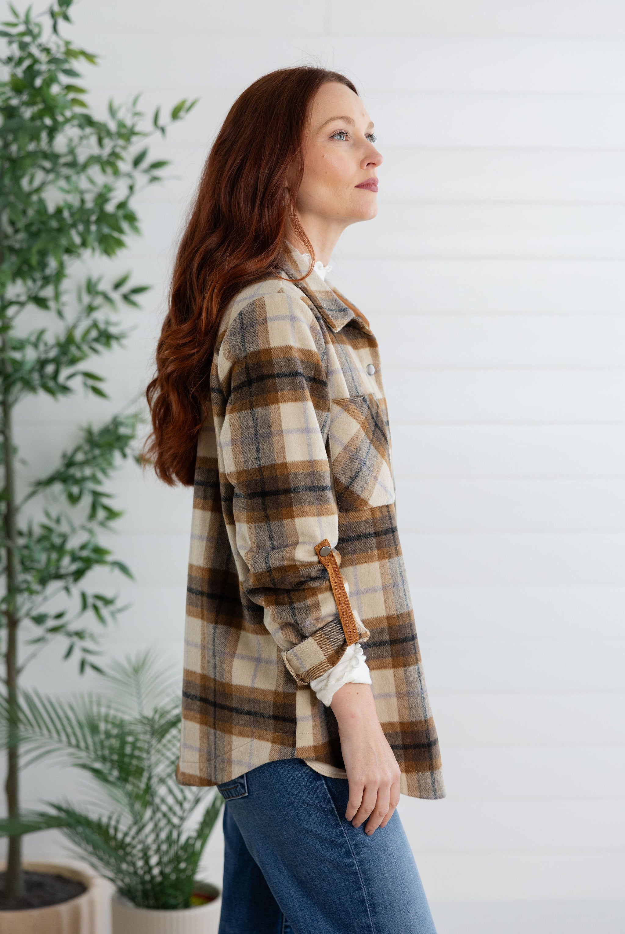 Brushed Plaid Cozy Jacket