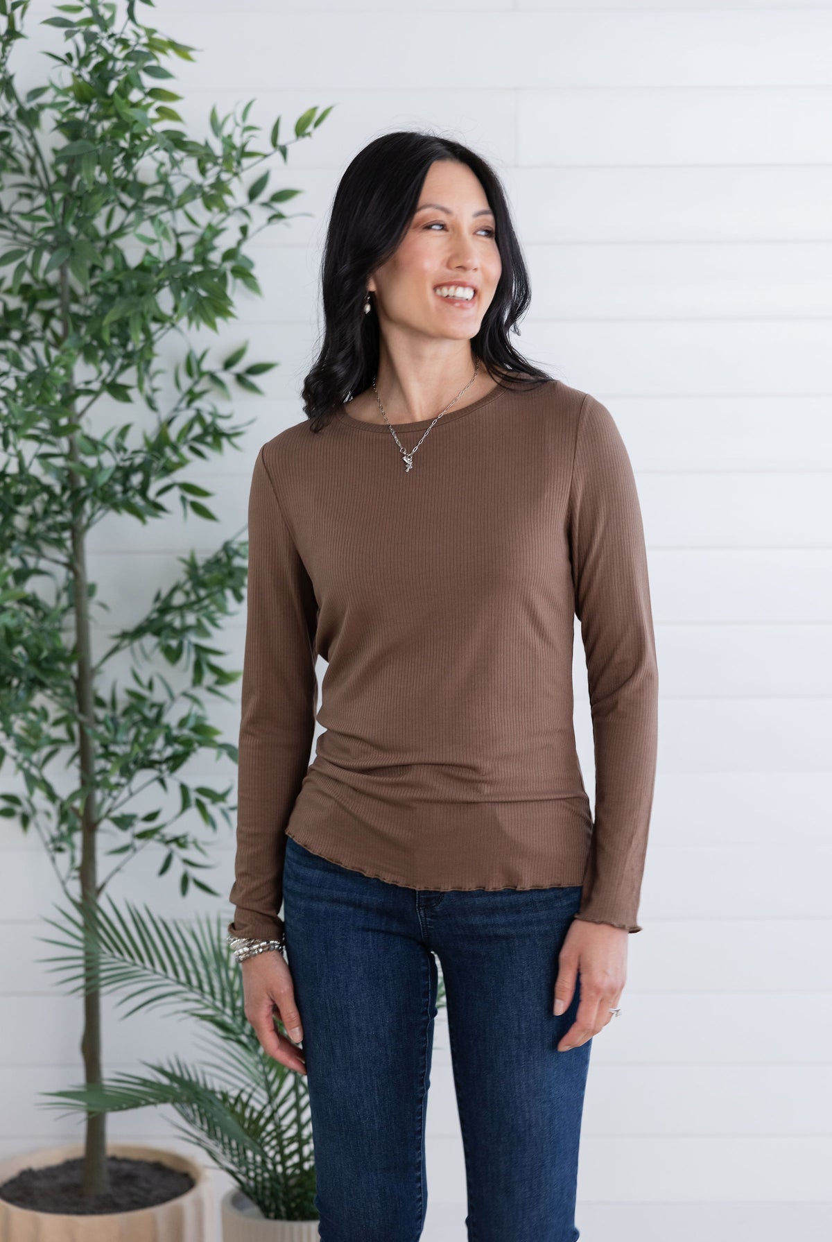 Mac and Me Slinky Rib Knit Top