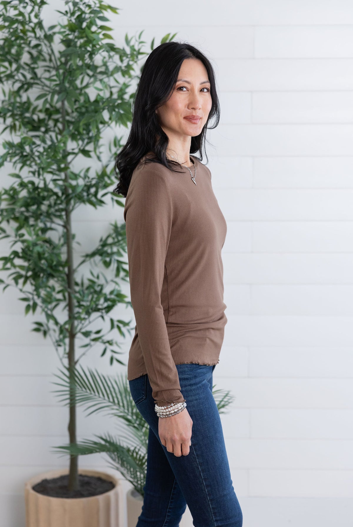 Mac and Me Slinky Rib Knit Top