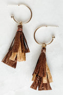 Raffia Fringe Hoop Earrings