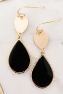 Enamel Dangle Earrings with Gold Accents