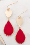 Enamel Dangle Earrings with Gold Accents