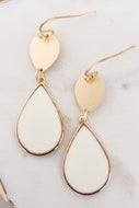 Enamel Dangle Earrings with Gold Accents
