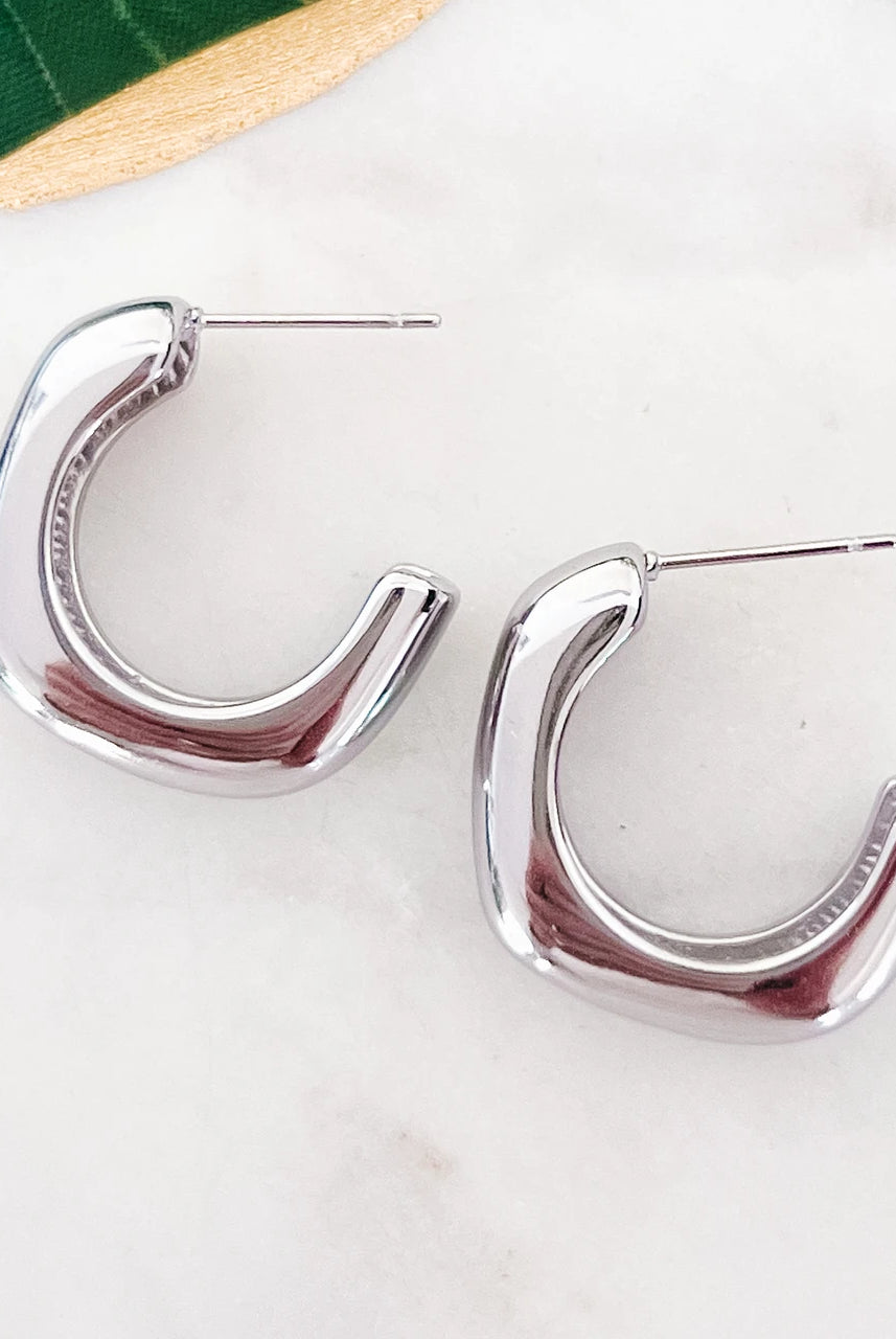 Rounded Squared Hoop Earrings