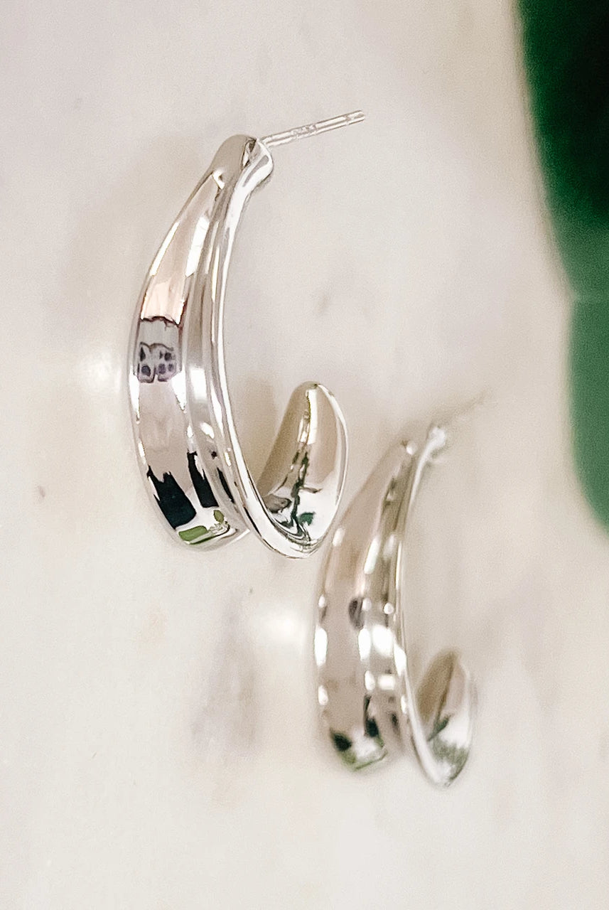 Abstract Shape Hoop Earrings