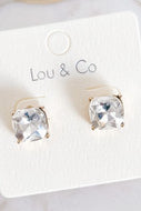 Square Crystal Stud Earrings