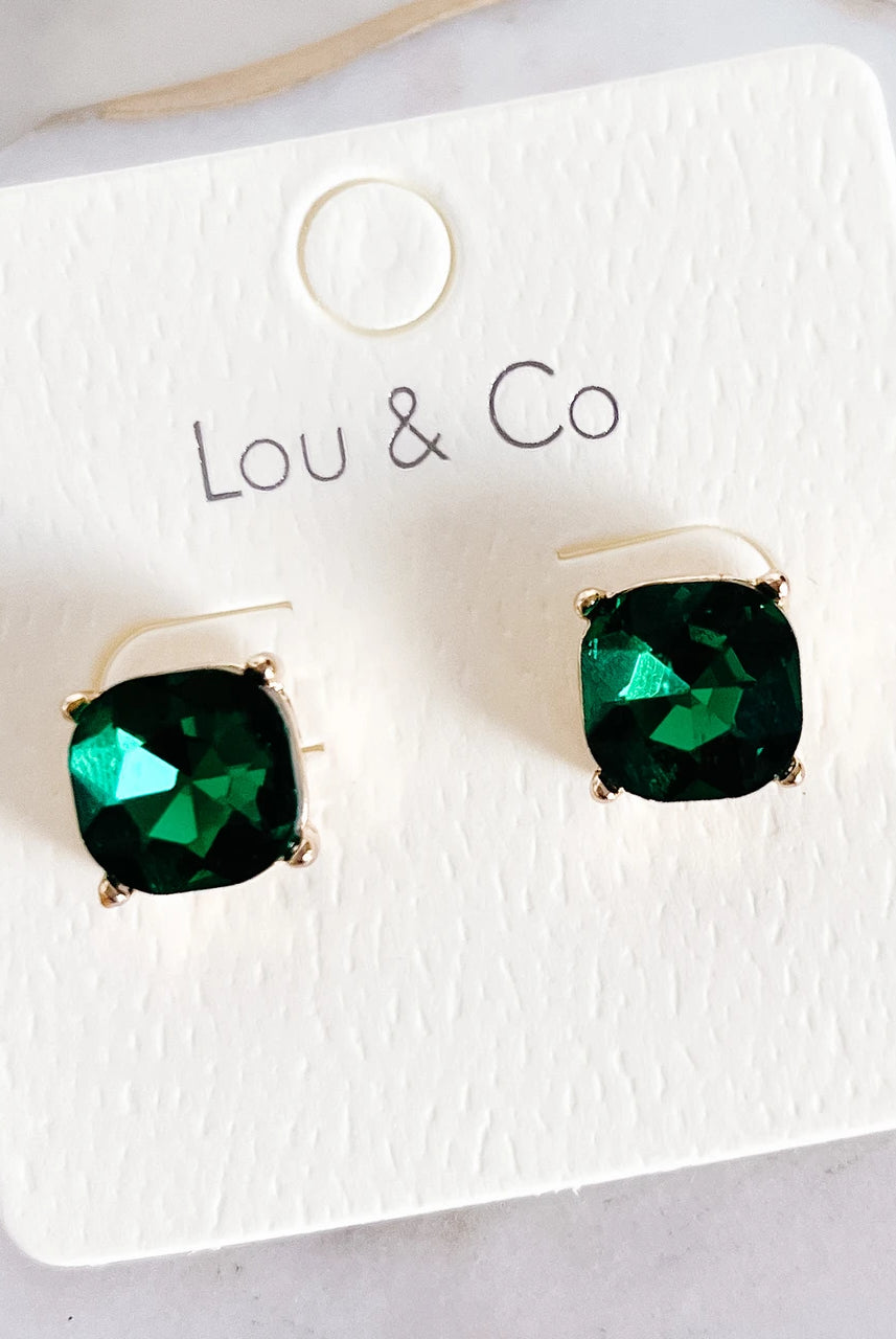 Square Crystal Stud Earrings