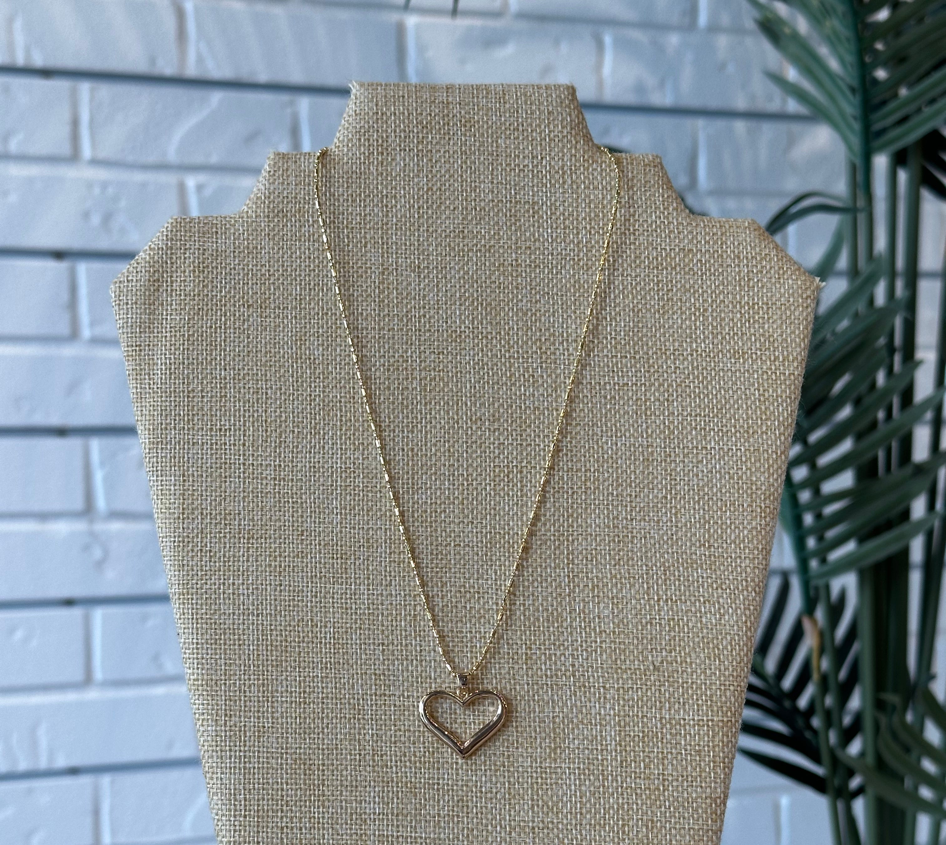 Open Heart Pendant on 18K Gold Chain