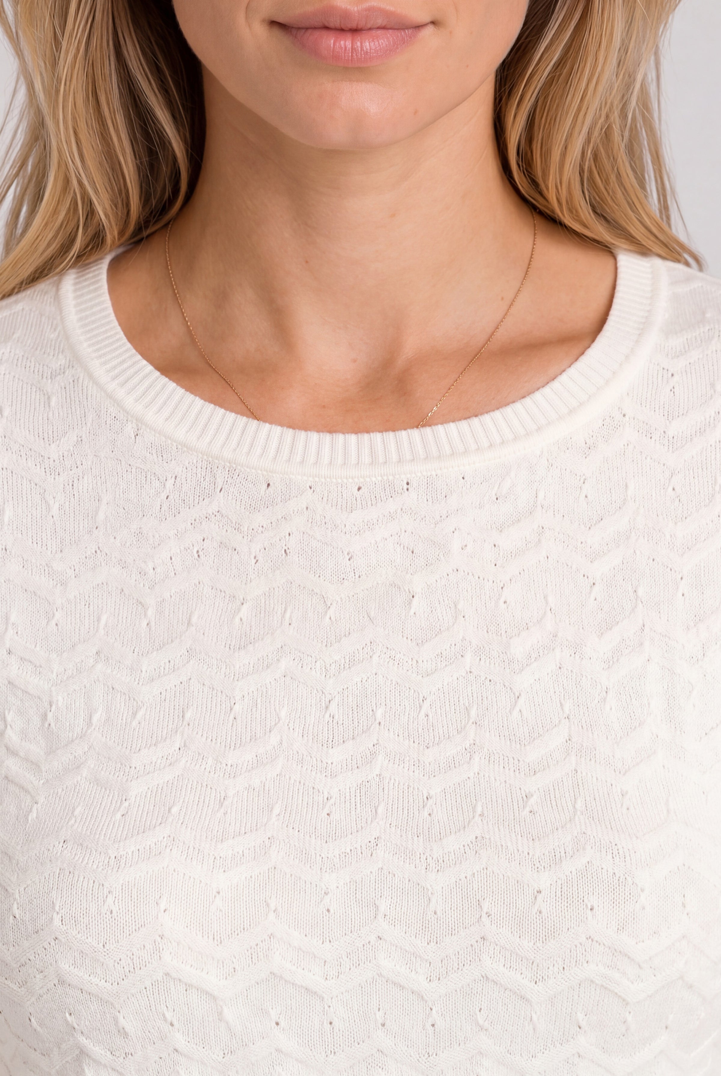 Liverpool 3/4 Sleeve Textured Knit Top with Ribbing