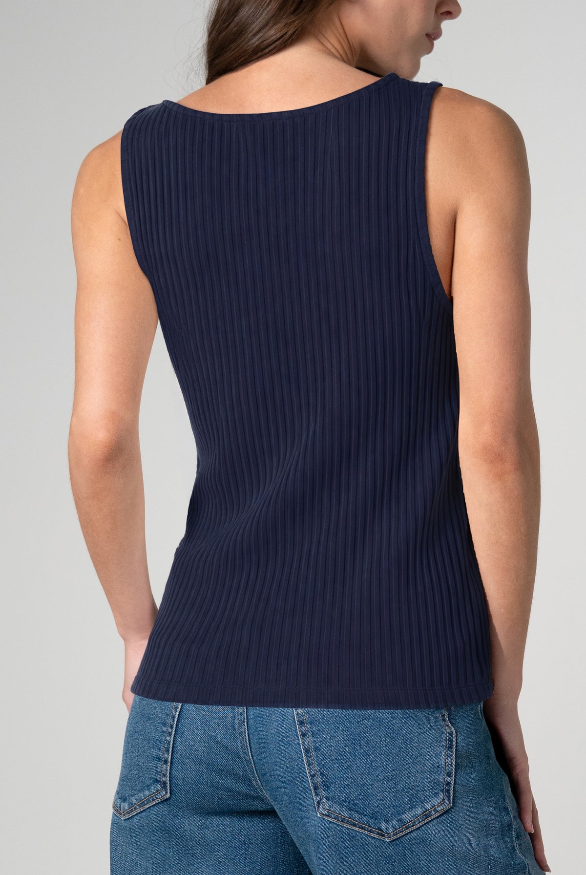 Liverpool Sleeveless Boat Neck Knit Top