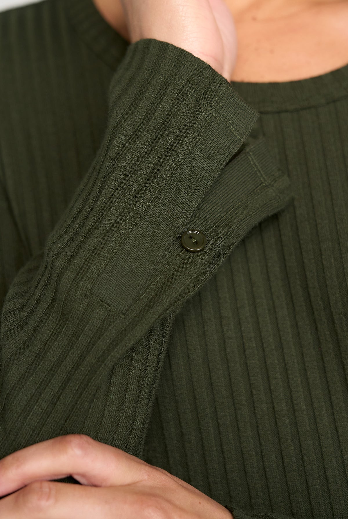 Liverpool Scoop Neck Ribbed Fitted Long Sleeve