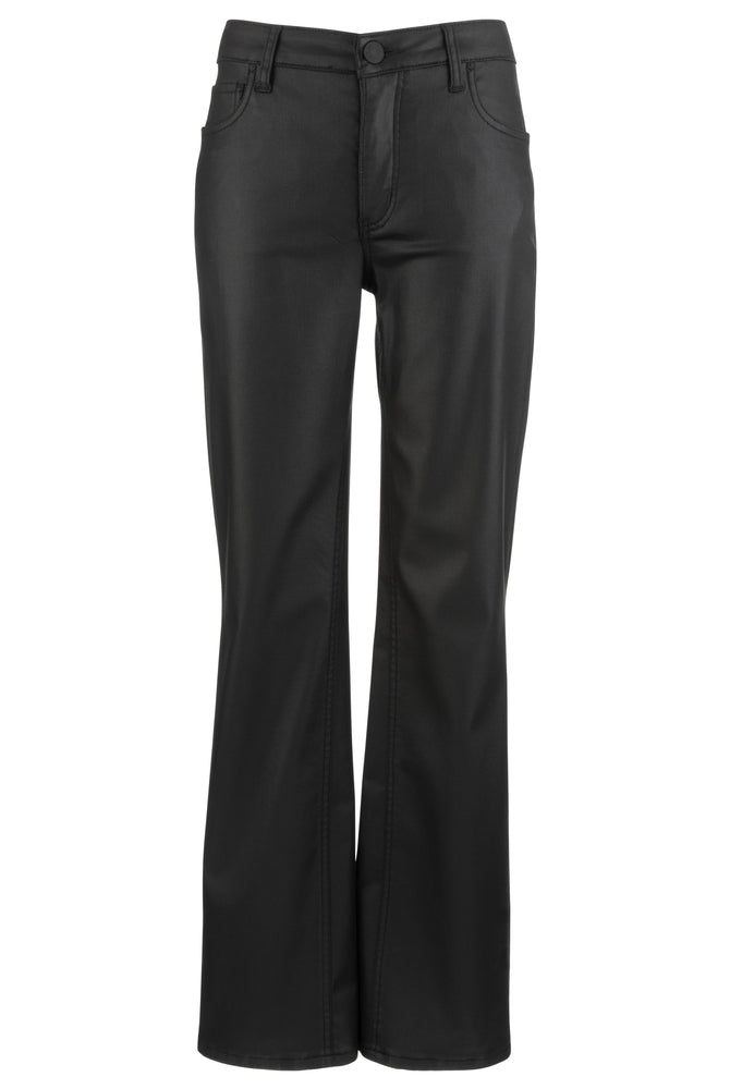 Kelly High Rise Kick Flare Coated Denim