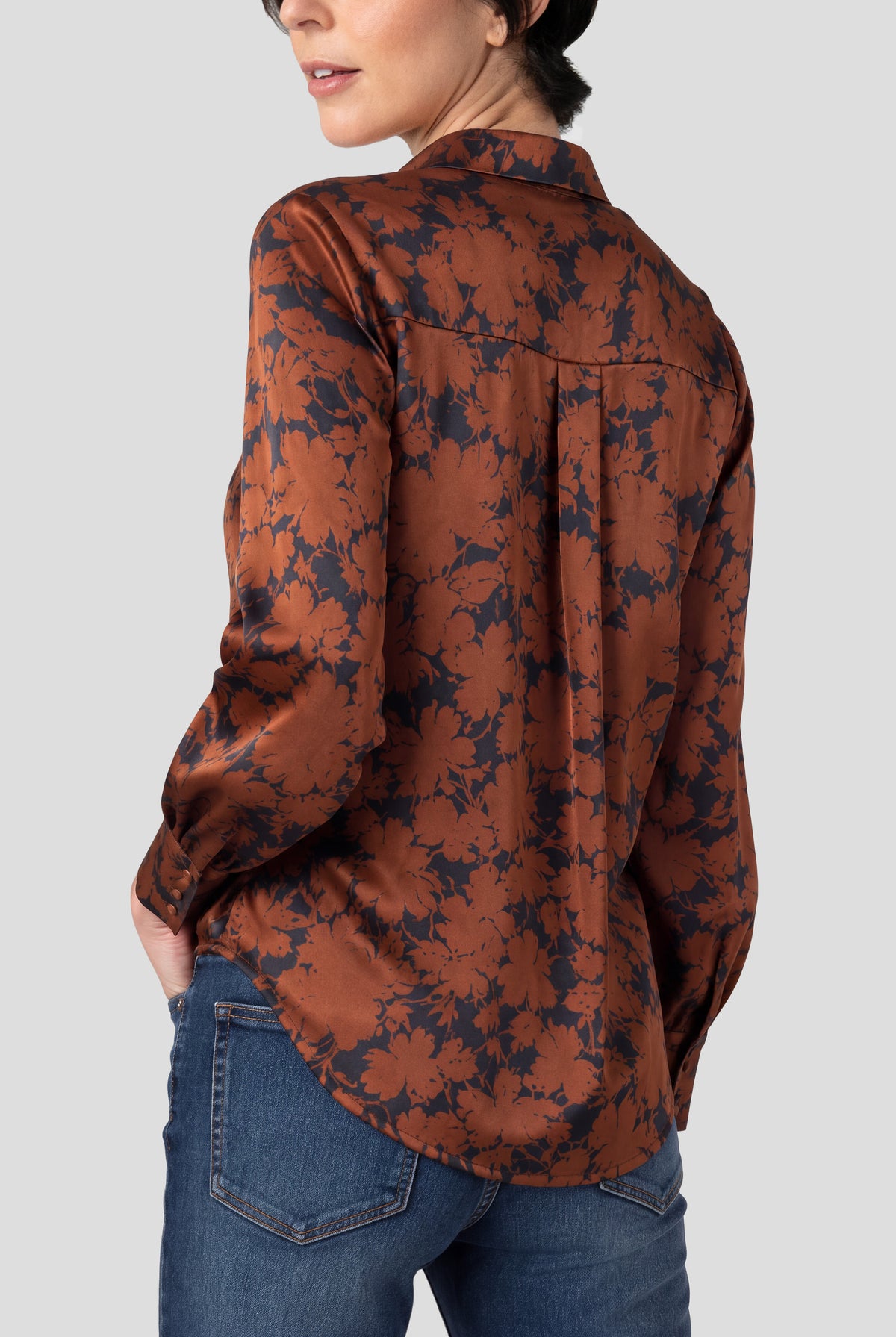 Liverpool Floral Button Down Blouse