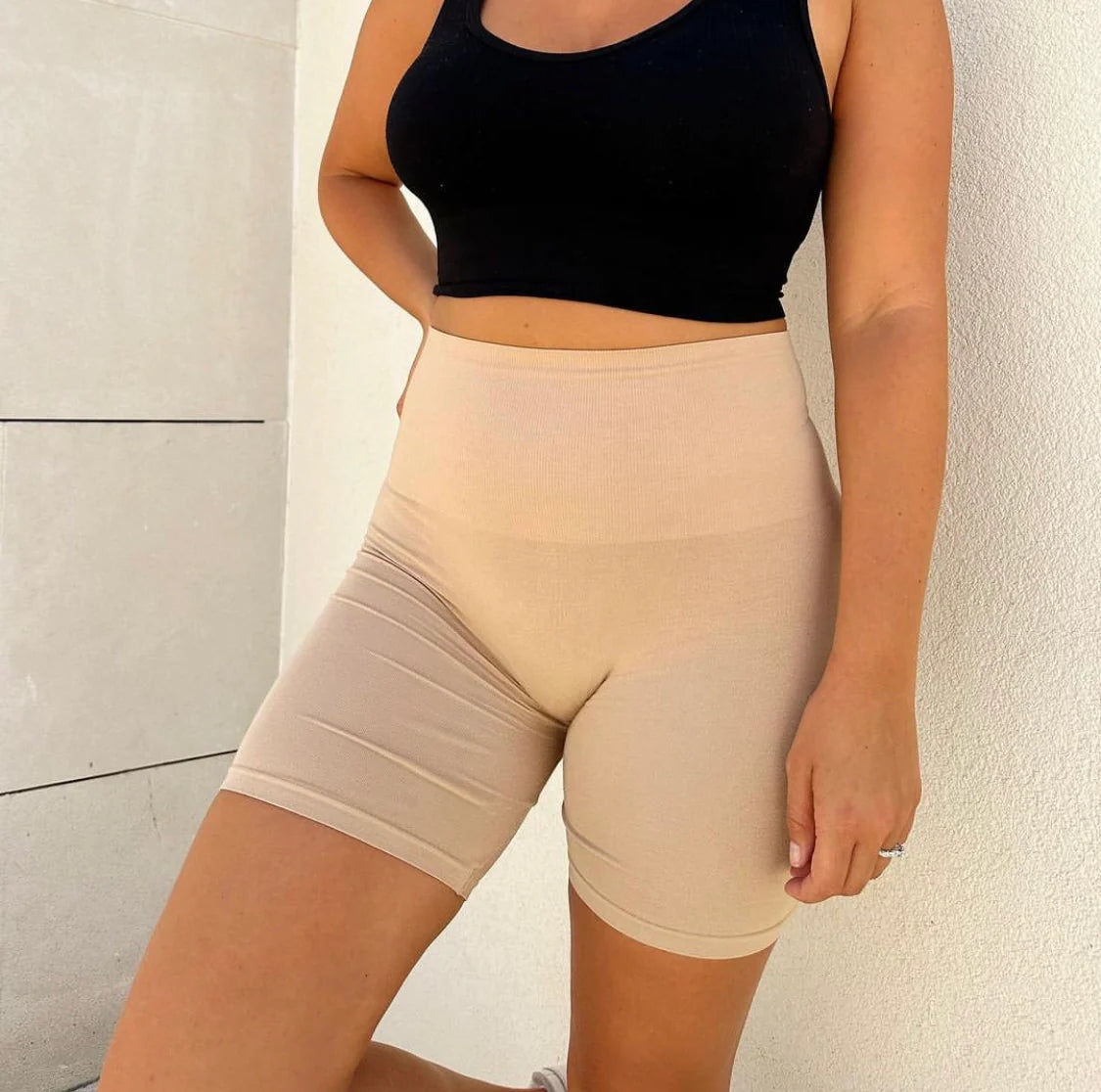 High Waisted Bike Shorts with Tummy Control Mainstream Boutique Janesville