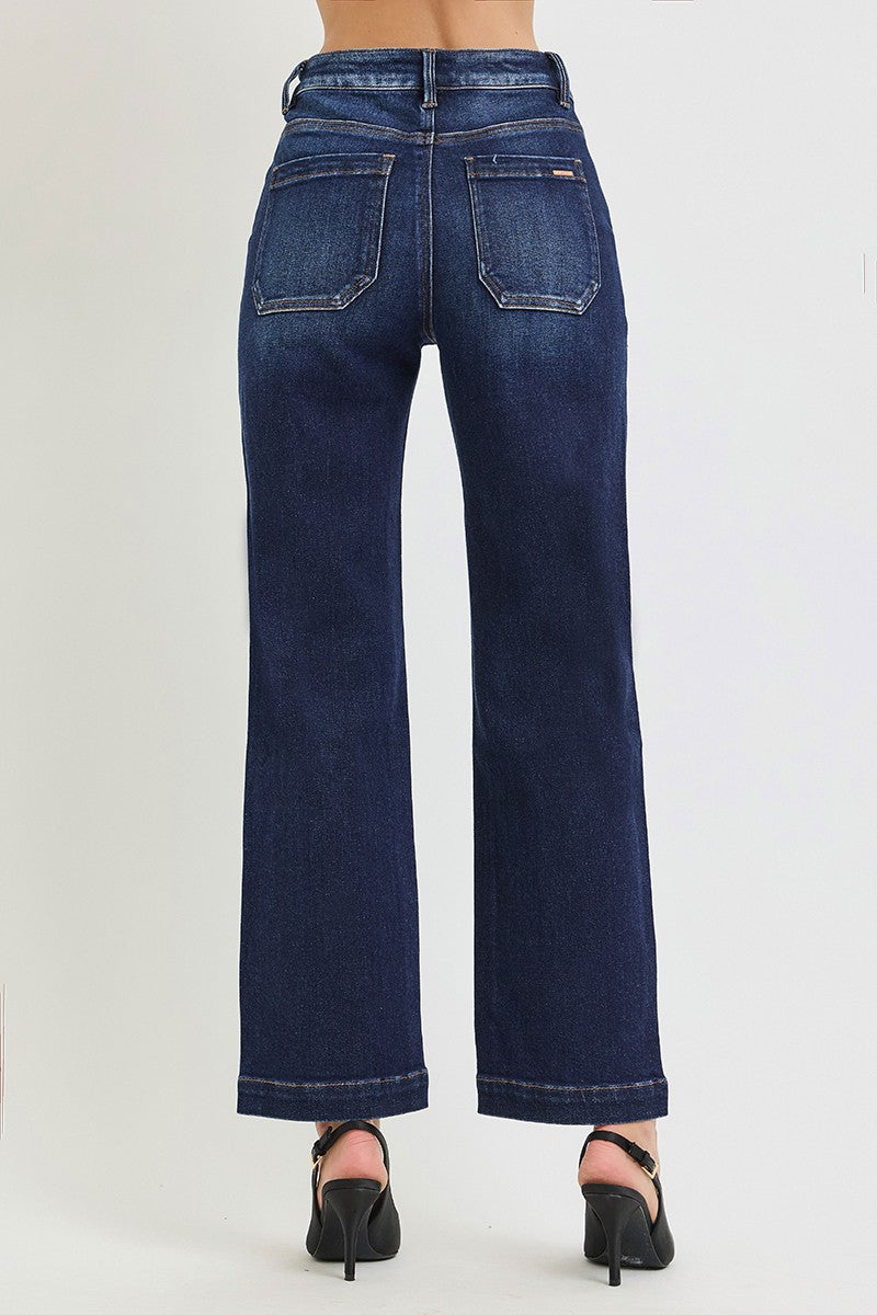 Classic High Rise Ankle Straight Jeans