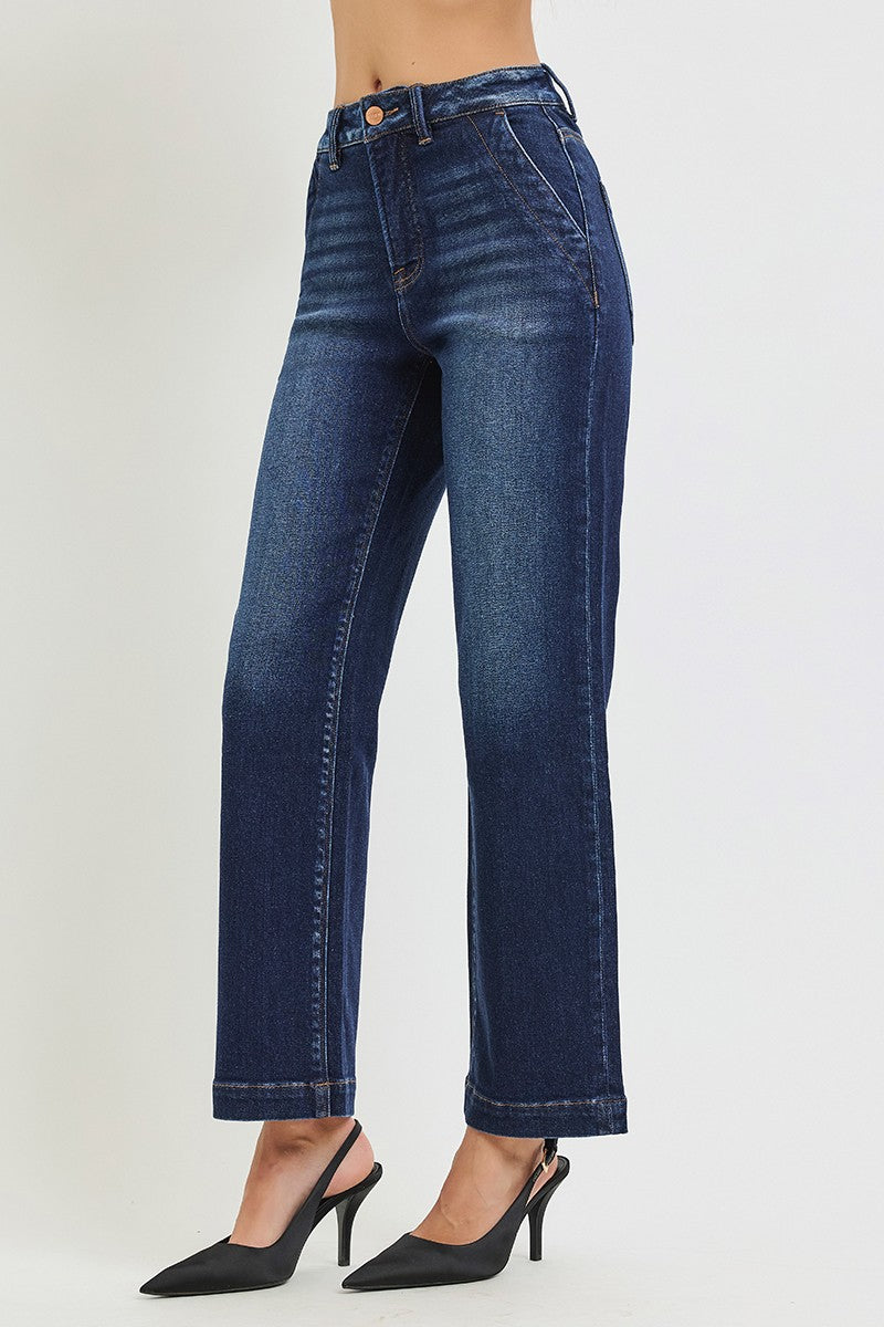 Classic High Rise Ankle Straight Jeans