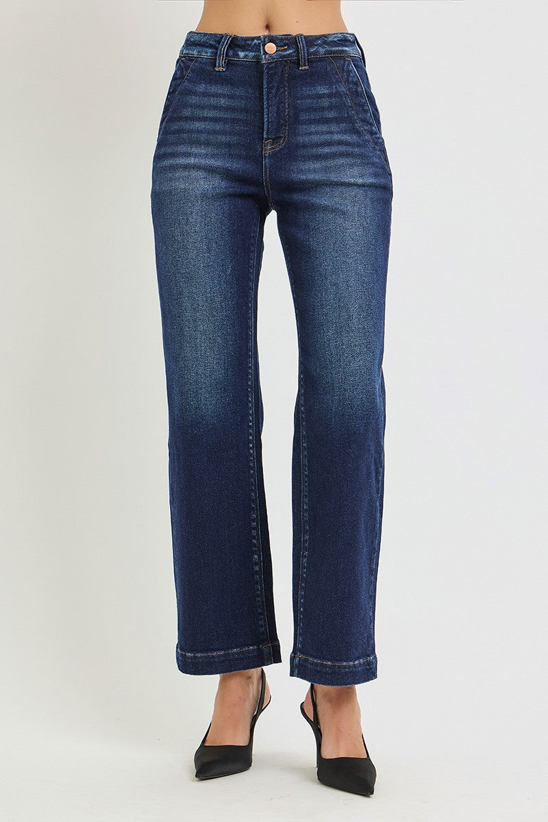 Classic High Rise Ankle Straight Jeans