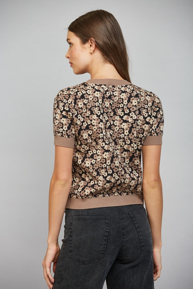 Short Sleeve Floral Cardigan