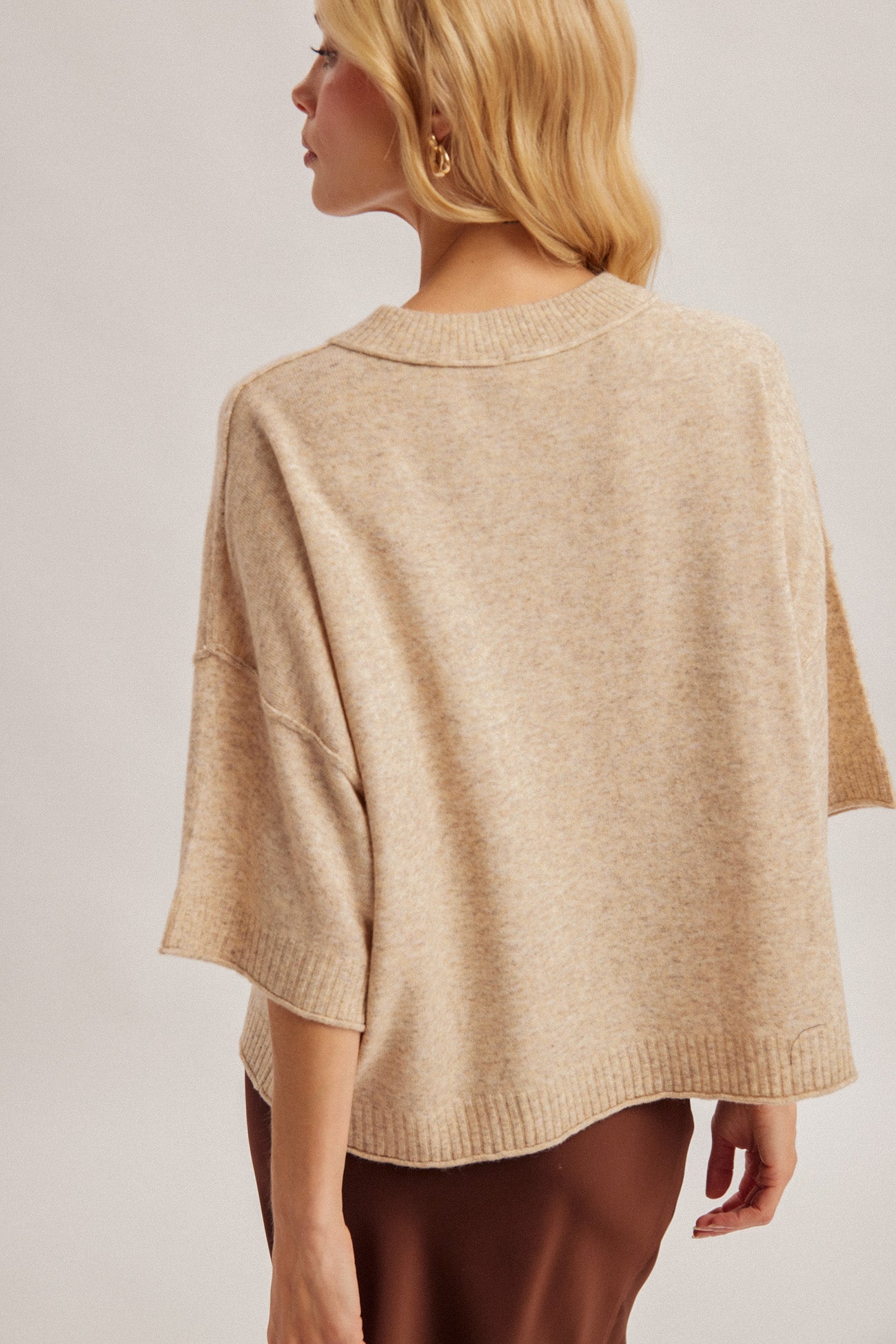 Oversized Half Sleeve Sweater Top
