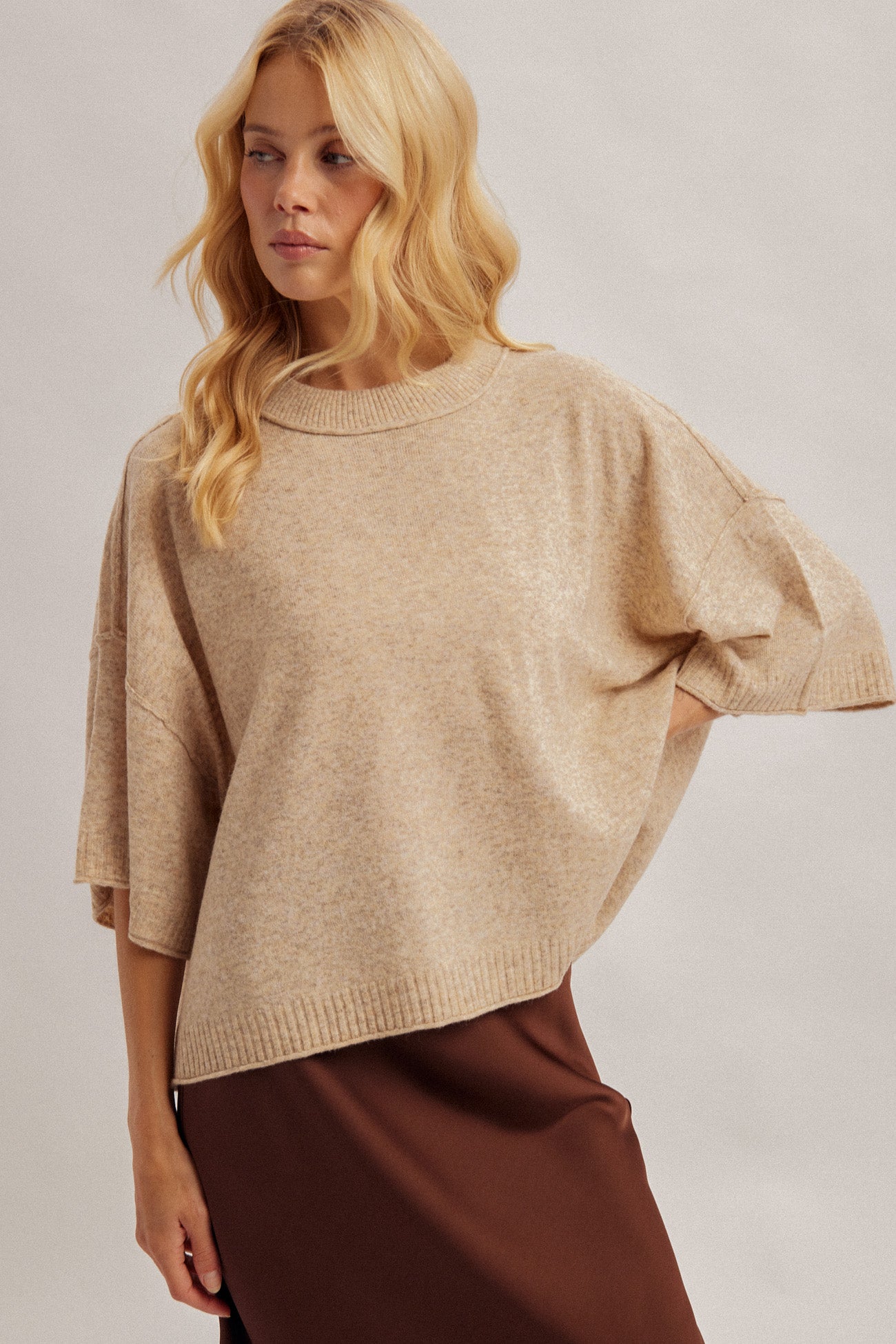 Oversized Half Sleeve Sweater Top