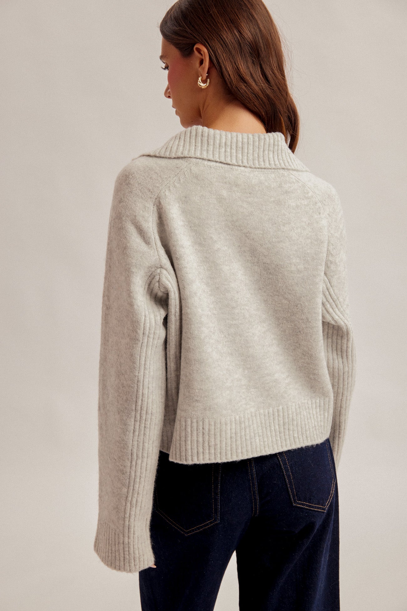 Half Zip High Neck Sweater
