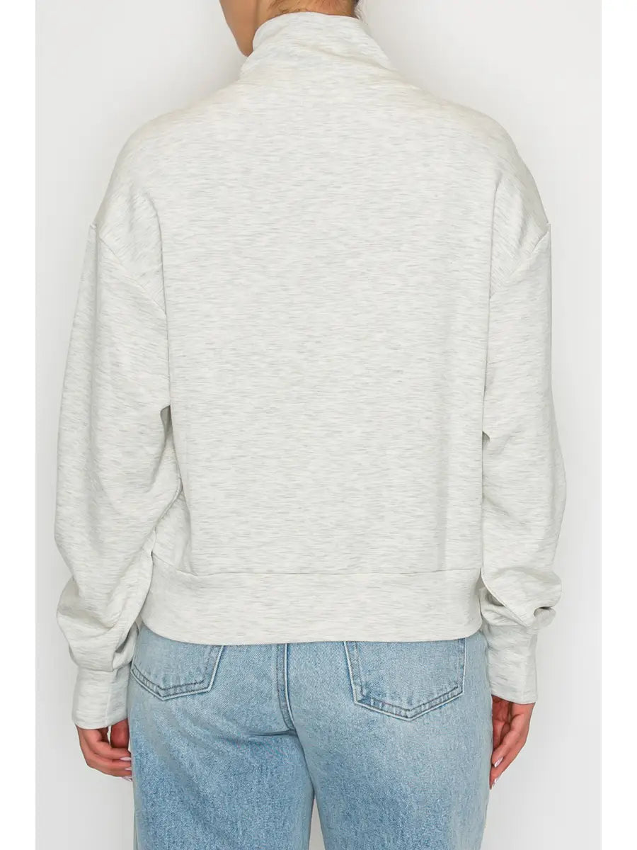 Half Zip Funnel Neck Top