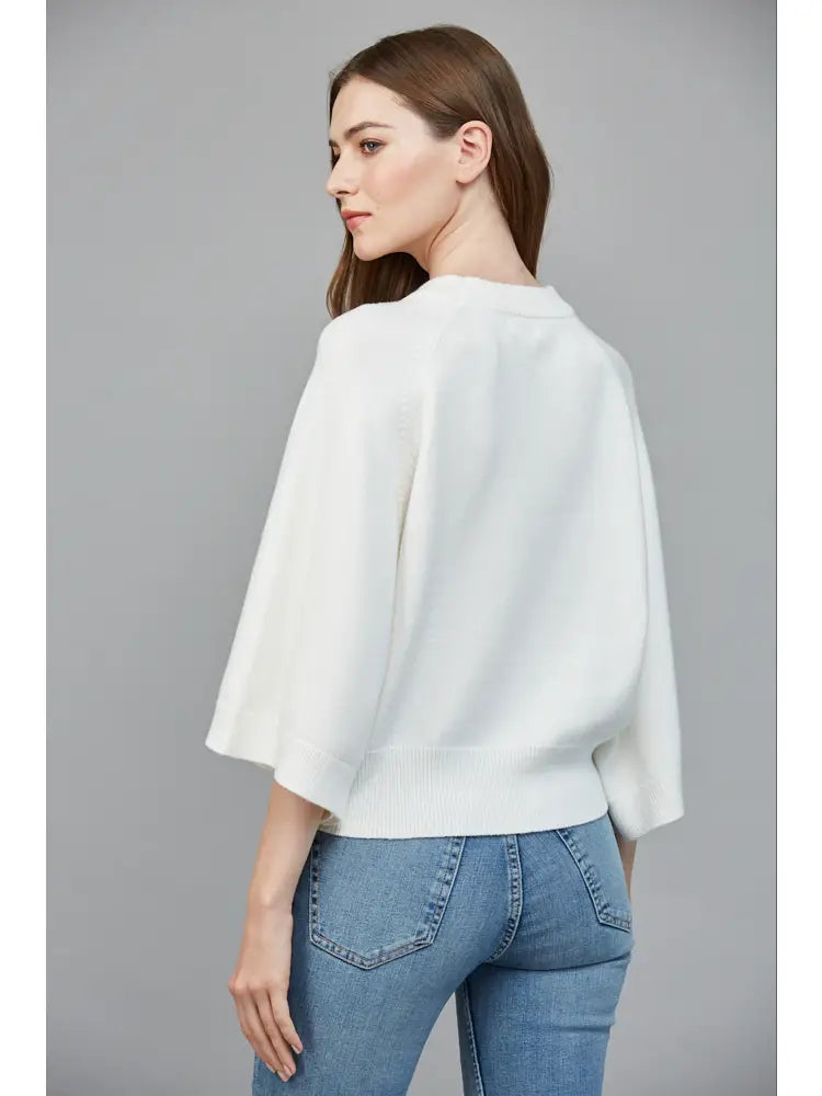 Wide Half Sleeve Sweater Top